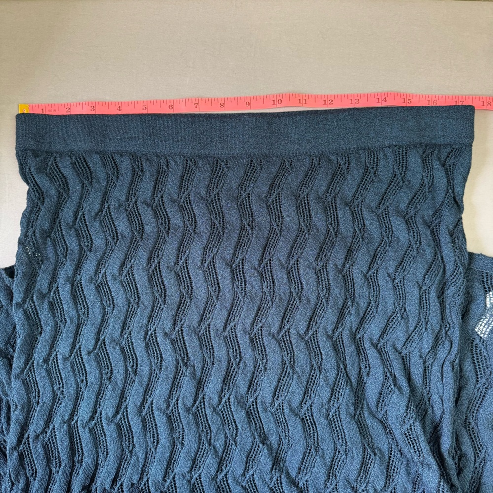 Future Collective skirt women large cotton blend sheer knit midi length blue - Picture 7 of 8